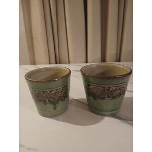 Yachimun Pottery Cup Set Okinawa Handmade Matayoshi Tsunetoshi Japanese Ceramic